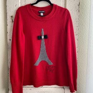 Lagerfeld Eiffel Tower Red Sweater